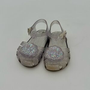 Mini Melissa silver seashell sandals